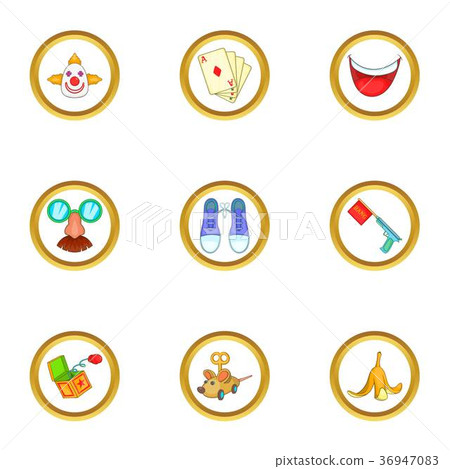 Curcus icons set, cartoon style 36947083