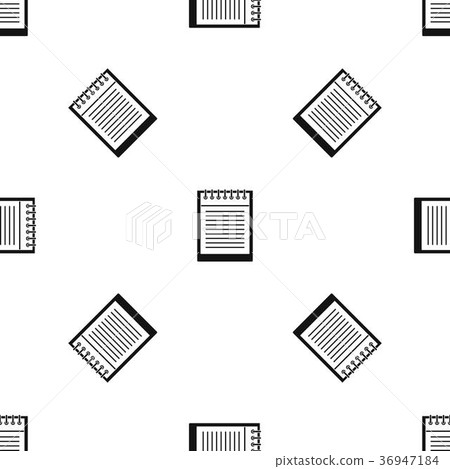Spiral notepad pattern seamless black 36947184
