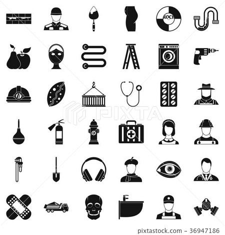 Good occupation icons set, simple style Good occupation icons set, simple style 36947186