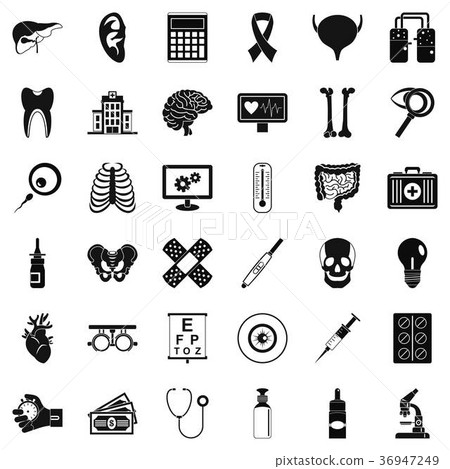 Medicine diagnostic icons set, simple style 36947249