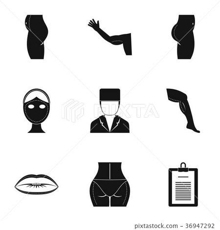 Body correction icon set, simple style Body correction icon set, simple style 36947292