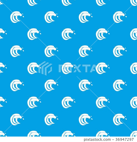 Wave of sea tide pattern seamless blue - Stock Illustration [36947297 ...
