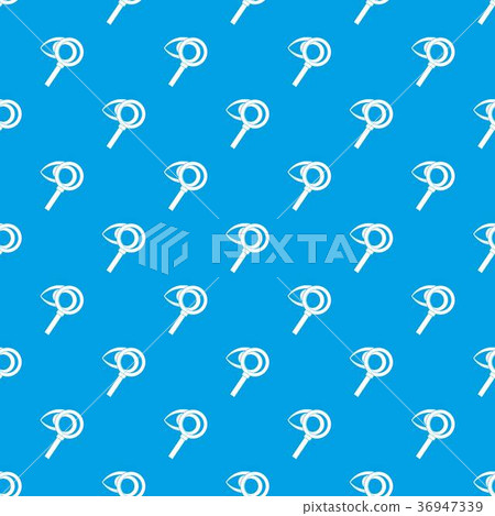 Magnifying glass with eye pattern seamless blue 36947339