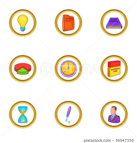 Business icon set, cartoon style 36947350