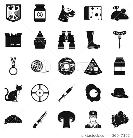 Dog icons set, simple style 36947362