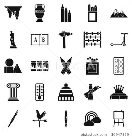 Drawing icons set, simple style Drawing icons set, simple style 36947539