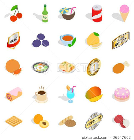 Drinks icons set, isometric style 36947602