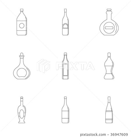 Bottle forms icon set, outline style Bottle forms icon set, outline style 36947609