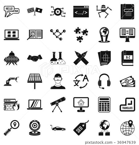 New education icons set, simple style 36947639