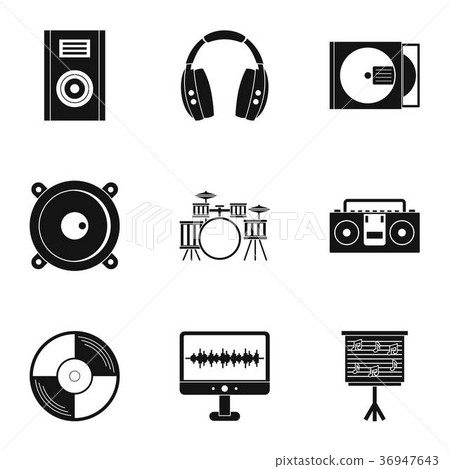 Music equipment icon set, simple style 36947643