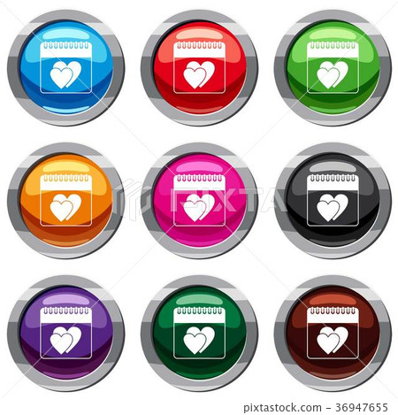 Wedding date day on calendar set 9 collection 36947655