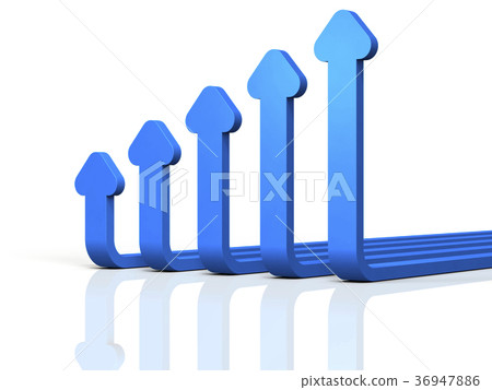 顯示上升趨勢的抽象3DCG例證 36947886