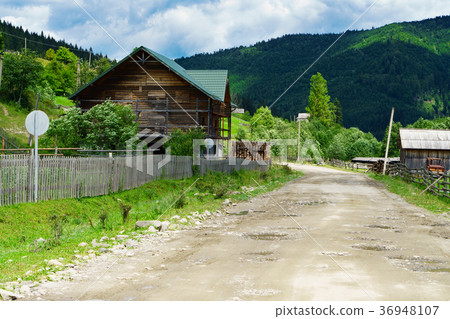 A traditional wooden hut shelter A traditional wooden hut shelter 36948107