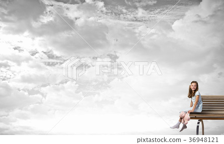 Little girl with bear Little girl with bear 36948121