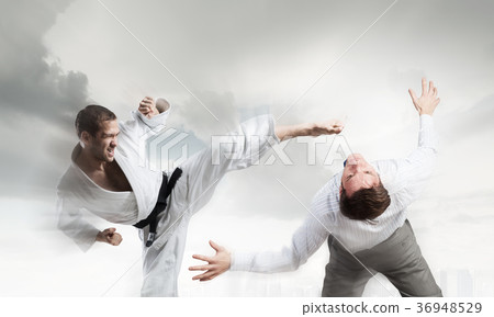 Karate man in white kimino 36948529