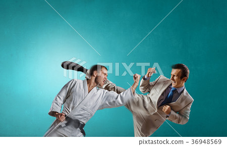 Karate man in white kimino 36948569