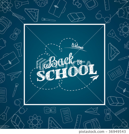 Back to school doodles in chalkboard background Back to school doodles in chalkboard background 36949543