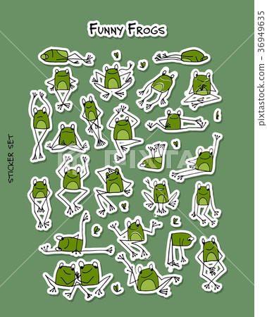 Funny frogs, sticker set for your design 36949635