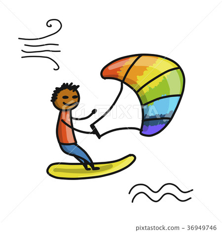 Kiteboarding, sketch for your design 36949746