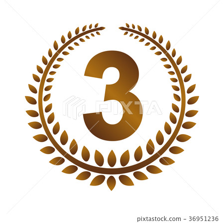 Reese, laurel, ornament ranking illustration / 3rd (copper) 36951236