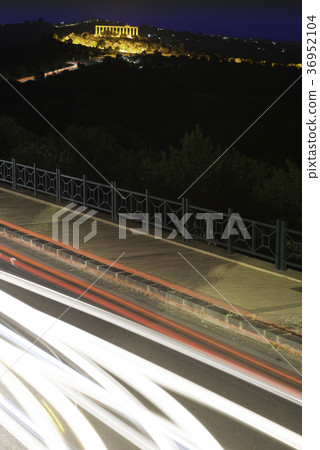 Light Trail at Temple Valley, Agrigento 36952104