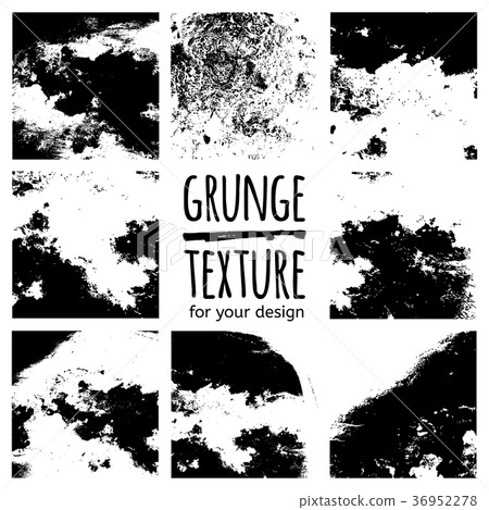 Set of grunge black textures on white background 36952278