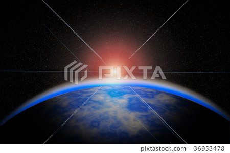 Space sunrise, good morning world 36953478