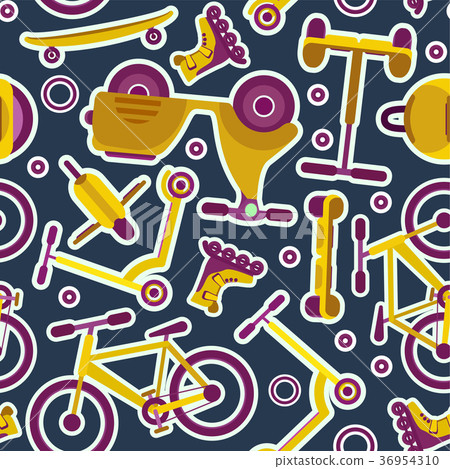 Cute pattern with teenager transport stickers 36954310