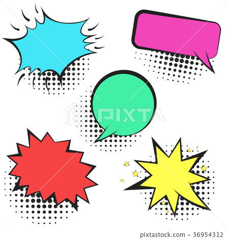 Set of bright colorful retro comic speech bubbles 36954312