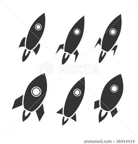 Rocket silhouette icons set. Rocket silhouette icons set. 36954419