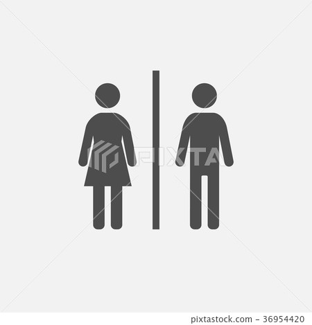 Bathroom door sign illustration Bathroom door sign illustration 36954420