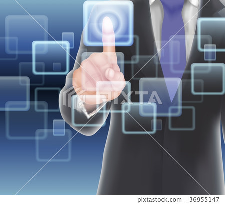 Businessman of visual touch screen 36955147
