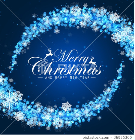 Christmas background snowflakes on blue background 36955300