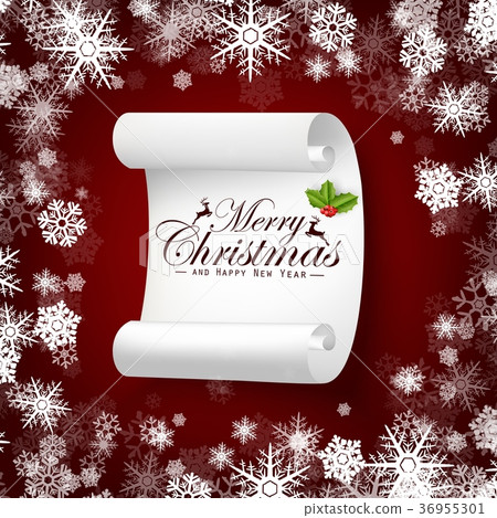 Paper banner on merry christmas and new year backg Paper banner on merry christmas and new year backg 36955301