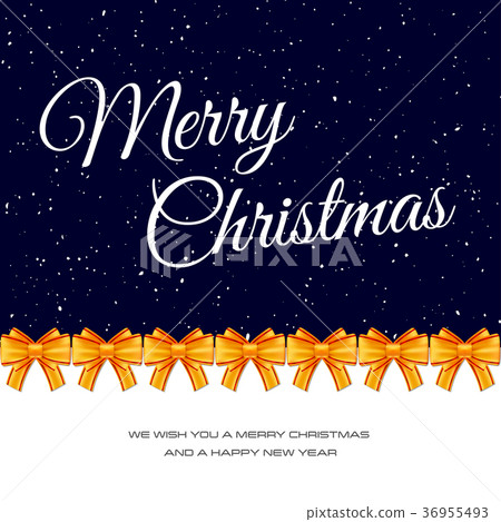 Christmas gift card with golden baw. Template for 36955493