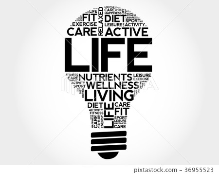 LIFE bulb word cloud collage 36955523