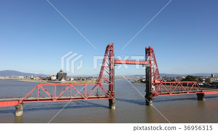 Chikugo River rising bridge Okawa City Fukuoka Prefecture _ Saga Prefecture Saga City Morotomi Town Chikugo River rising bridge Okawa City Fukuoka Prefecture _ Saga Prefecture Saga City Morotomi Town 36956315