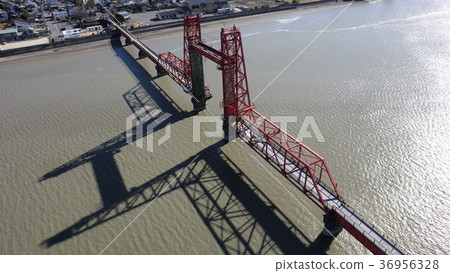 Chikugo River rising bridge Okawa City Fukuoka Prefecture _ Saga Prefecture Saga City Morotomi Town 36956328