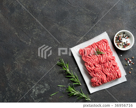 raw minced beef on light gray cement background 36956716