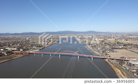 Nitta Ohashi De Reke Guideline (Wakatsu Port Guideline) Okawa City, Fukuoka Prefecture (at high tide) 36956805