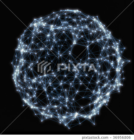Sphere of glowing particles. Futuristic concept 36956806