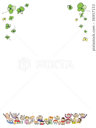 Smiling People Happy Future Four Leaf Clover 36957153