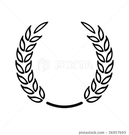Black laurel wreath - a symbol of the winner. 36957693