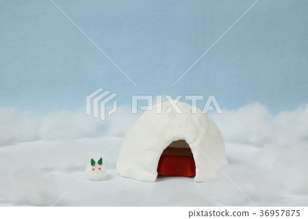 紙粘土和雪兔西洋鏡 36957875