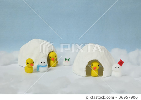 Piyo的Kamakura與雪人和雪兔一起玩 36957900