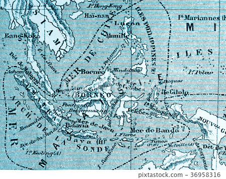 Old map Southeast Asia 36958316