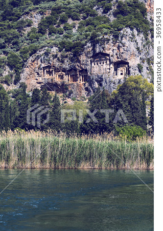 Ancient antique tombs of Lycian kings in the Tauru Ancient antique tombs of Lycian kings in the Tauru 36958433