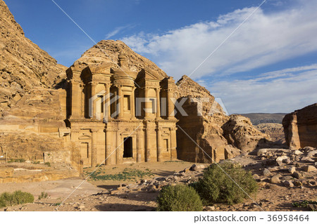 Ancient abandoned rock city of Petra in Jordan tou 36958464