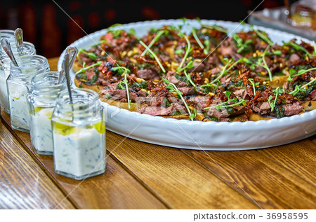 Buffet table with Bruschetta 36958595