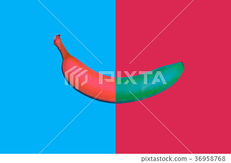 Abstract flat style of two colored banana 36958768